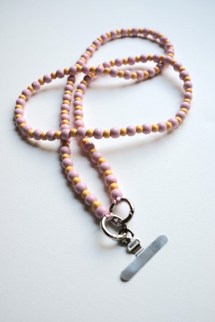 Brelok różowo - żółty