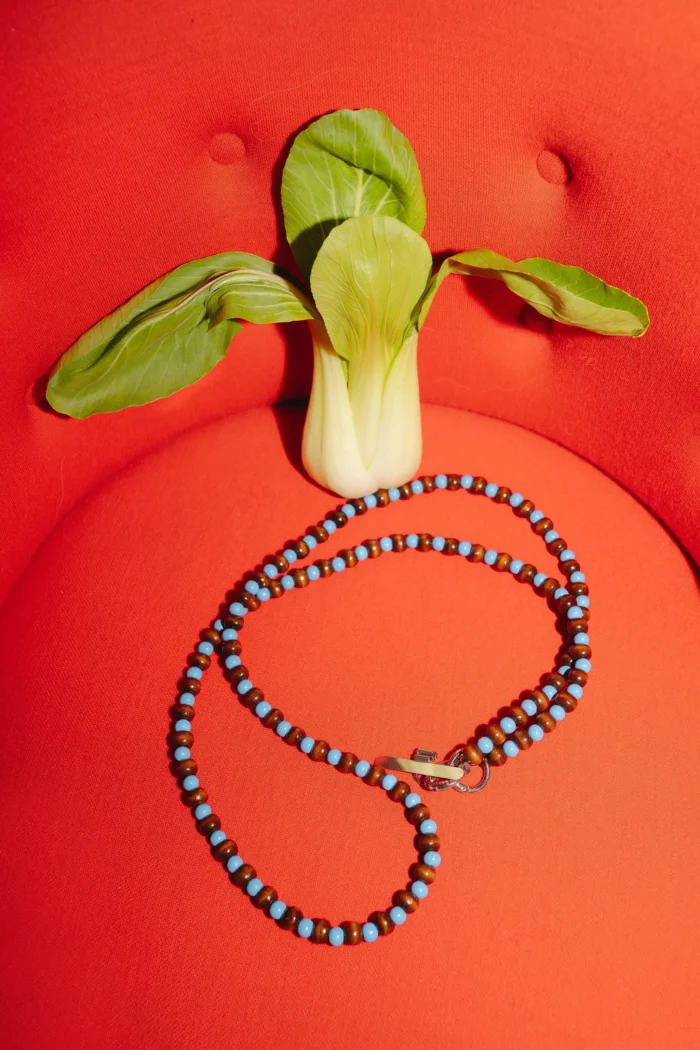 Brelok brązowo - niebieski