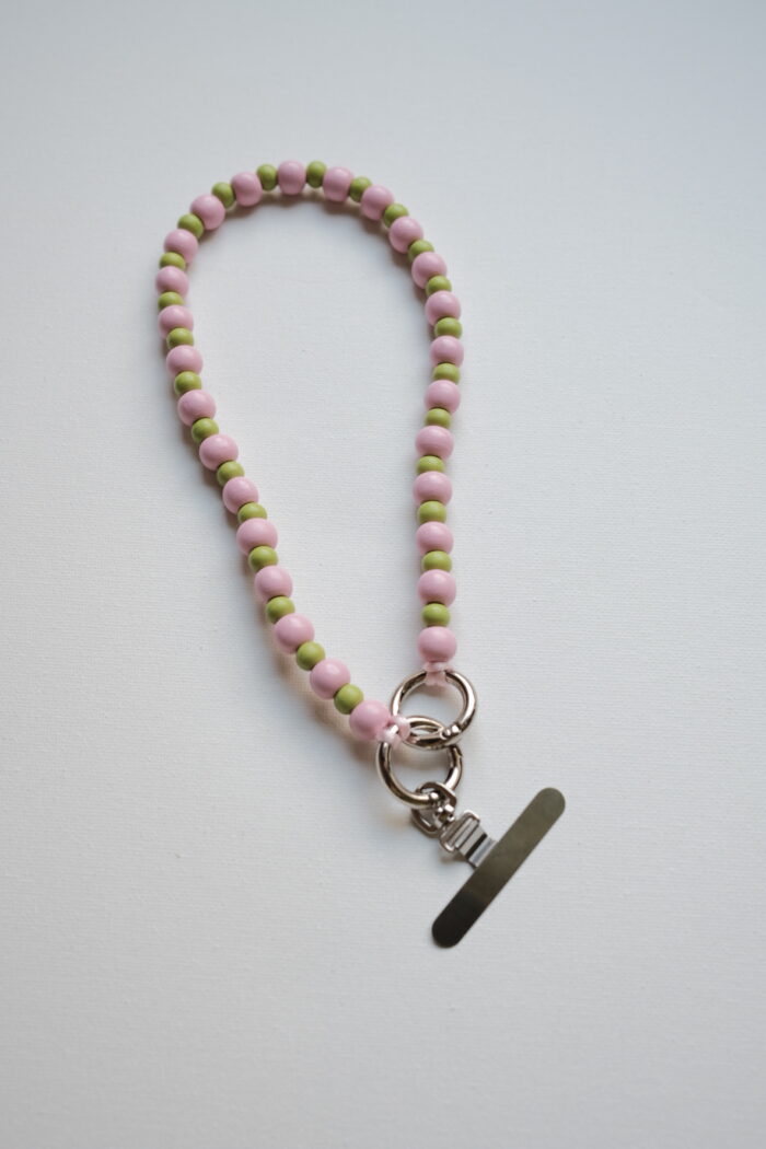 Brelok jasne różowo -zielony krótki