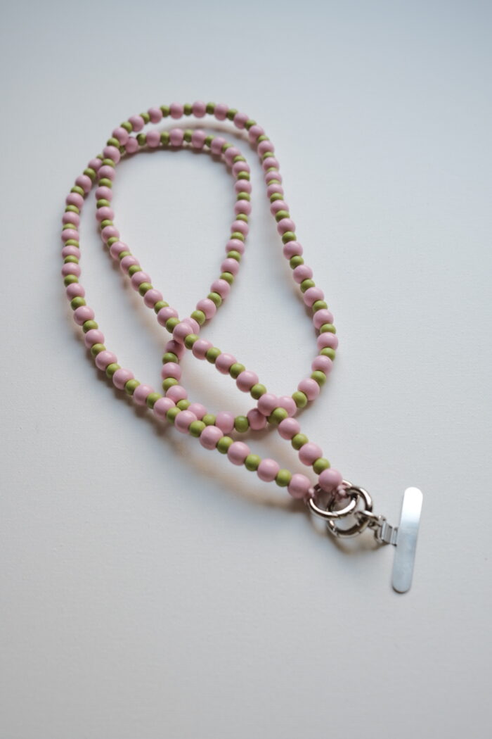 Brelok różowo - zielony