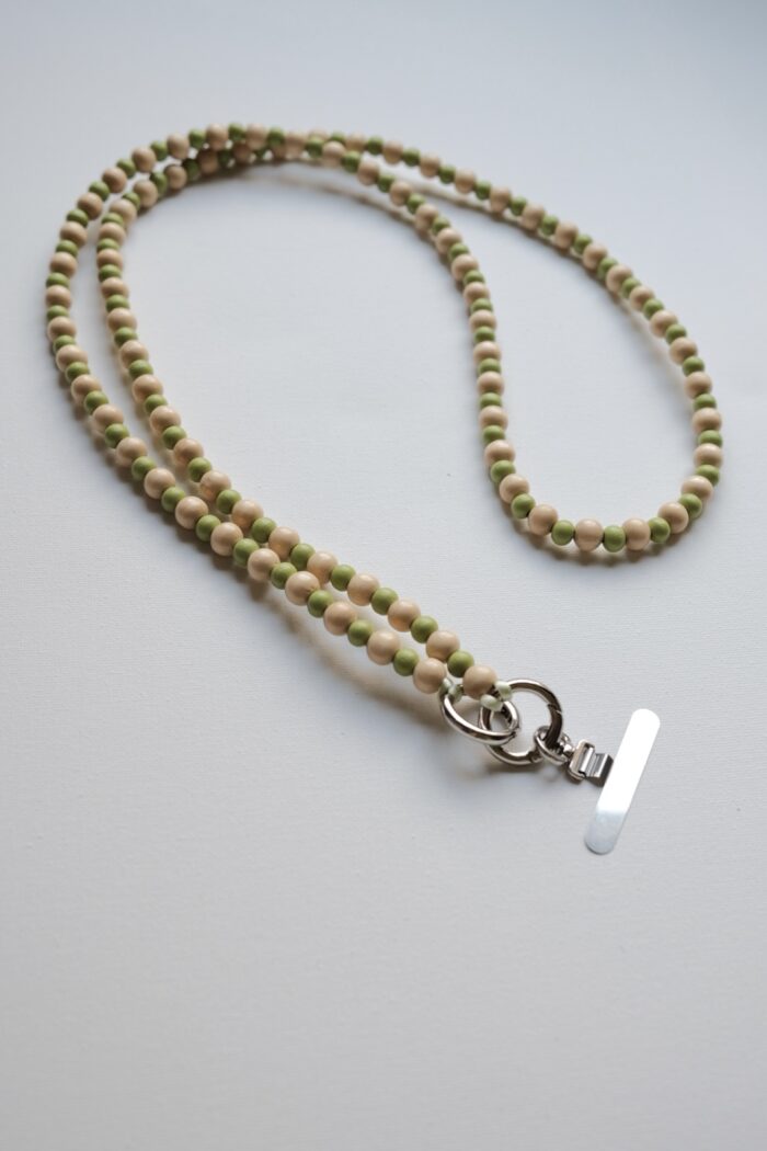 Brelok jasne drewno - zielony